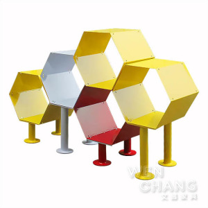 〈5顆組B款〉全鐵造型櫃 多彩金屬 蜂窩 蜂巢 書櫃 床頭櫃《爆倉出清大特價》