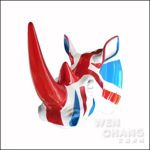 [出清]翻模動物壁掛 犀牛頭 米字 英倫 英國國旗 圖騰掛飾HA008