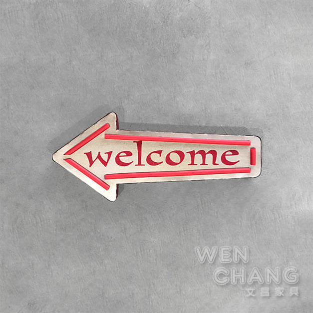 LOFT 美式鄉村 WELCOME箭頭LED指標壁掛 掛飾 Z162