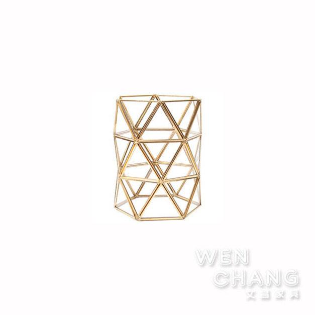 鍍金黃銅崁玻璃筆筒、化妝筒 Z177-A