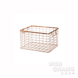 鍍金收納籃、洗衣籃 玫瑰金 Z175