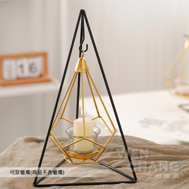 北歐風 輕奢華風 IG款 三角造型懸掛蠟燭台 Z184