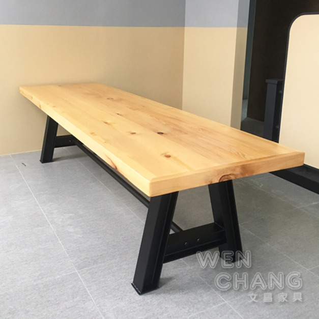 訂製品 H鋼A字腳 鐵杉 假厚 大桌 300公分 餐桌 尺寸皆可訂製 CUA-023