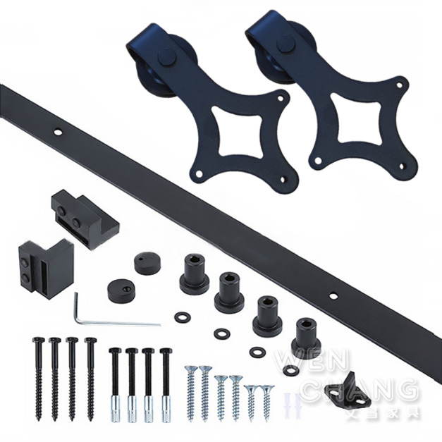 LOFT 復古 穀倉門 木門配件 拉門滑軌五金 菱形款 (不付安裝、不付門片) Z186