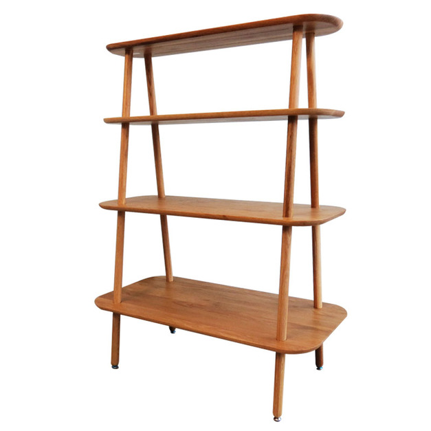 托克白橡木四層層架 CB016｜北歐風原木展示架・實木書架・收納層櫃推薦