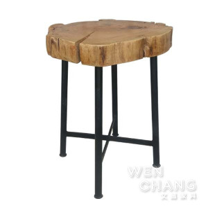 LOFT 工業風 希特年輪鐵椅凳 茶几 整塊木頭實木 仿舊 ST054