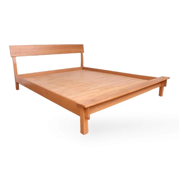 白橡木床架 BS001｜北歐風實木床架・原木雙人床・溫潤木質臥室設計首選