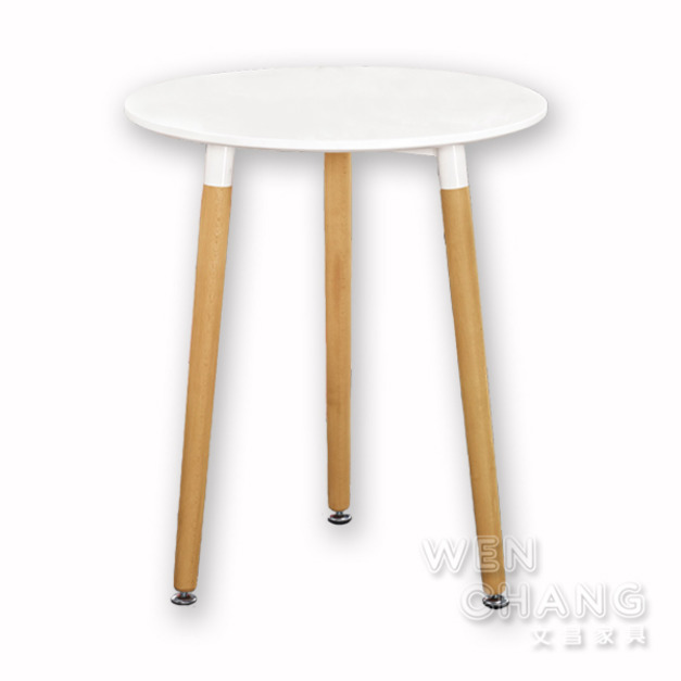 北歐風 莉莉安圓形 休閒桌 洽談桌 小圓桌 木頭與白色鐵腳混搭 TBB006