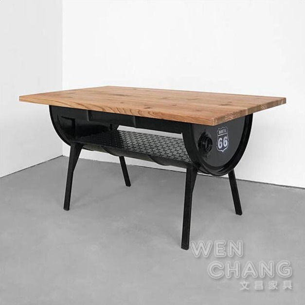 訂製品 美式鄉村 復古仿舊 油桶系列家具 雙層油桶茶几 CU018-E