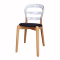 現代混搭風格 維恩餐椅 透明椅配搭配實木材質 CH019