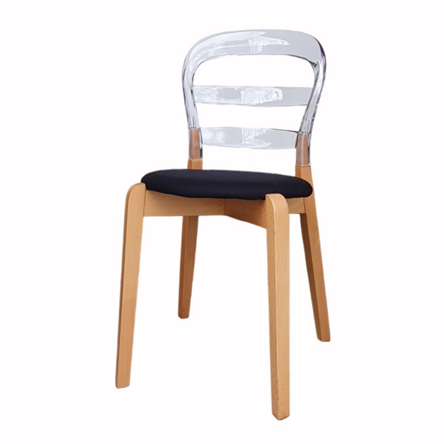 現代混搭風格 維恩餐椅 透明椅配搭配實木材質 CH019