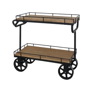 訂製品 LOFT 工業風 鐵木 雙層 餐車 邊櫃 CB076