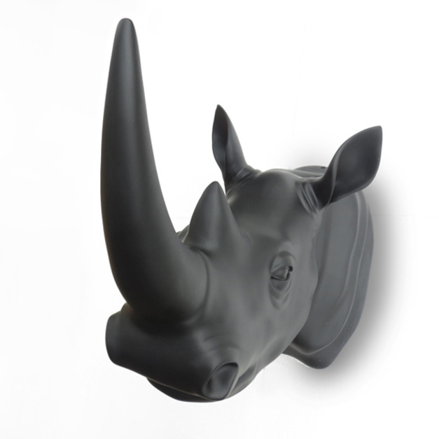 [出清]立體動物壁掛 黑白犀牛頭 牆面藝術 HA008