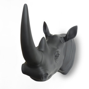 [出清]立體動物壁掛 黑白犀牛頭 牆面藝術 HA008