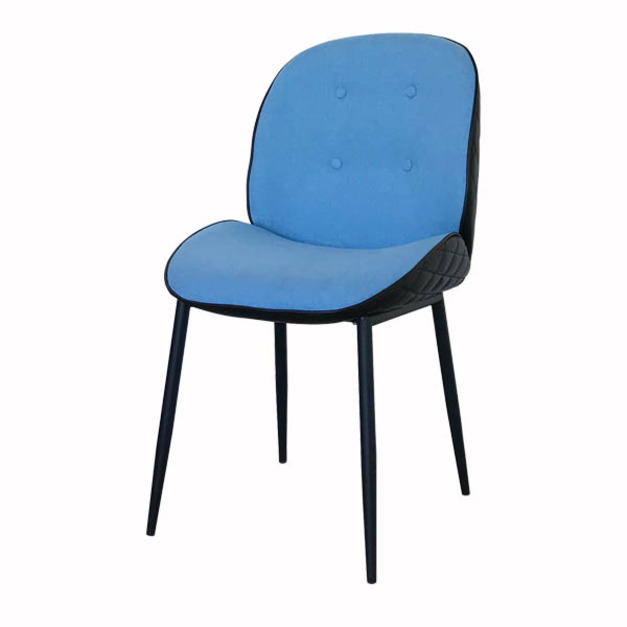 △限量出清△ 波妮雙色 菱格皮革 X 亞麻布｜雙材質設計 餐椅｜居家／咖啡廳／工作室百搭 CH081