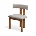 北歐簡約實木椅 泰迪 餐椅 舒適弧形靠背 羊毛絨 / 皮革餐椅 CHR087