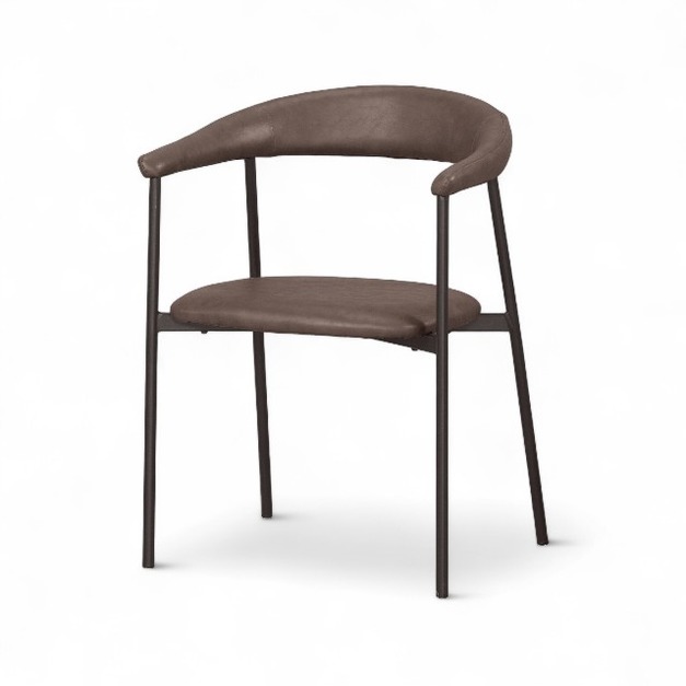 焦糖皮革鐵腳餐椅 CHR105｜工業風餐椅推薦｜復古與現代兼具的高質感選擇