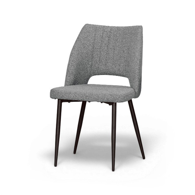 【格蕾 Grace】北歐美背鏤空亞麻餐椅 CHR110 (灰色)｜直紋靠背/化妝椅/商空咖啡廳推薦 特價