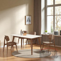 森嶼岩白實木餐桌｜胡桃木桌腳&times;岩白桌面｜北歐日系餐桌｜可搭實木餐椅｜現成品 TBB061_2