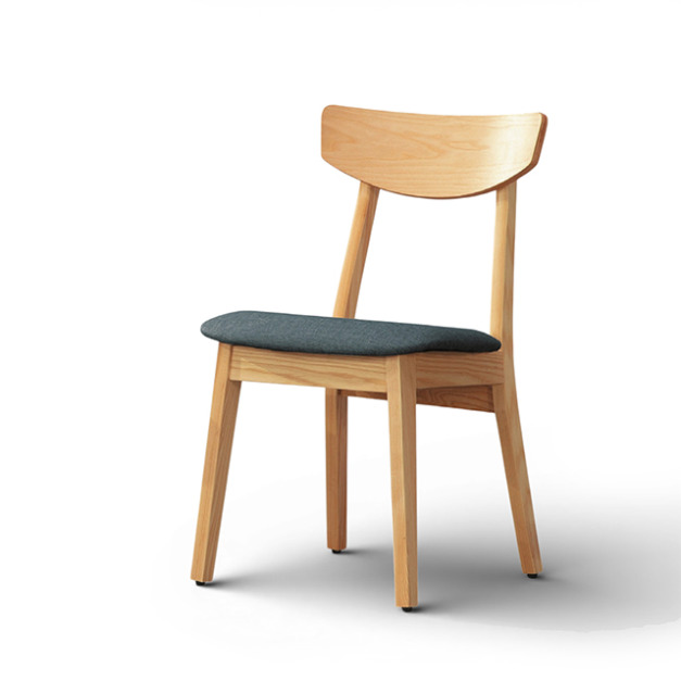 【日系簡約 / 北歐風】原木色雙面布藝鏤空餐椅 (咖啡/灰/湖水藍) CHR113