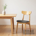 【日系簡約 / 北歐風】原木色雙面布藝鏤空餐椅 (咖啡/灰/湖水藍) CHR113_1