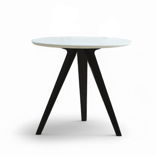 80公分圓桌｜北歐風 三腳 餐桌 TBB048｜白色桌面 × 黑腳設計