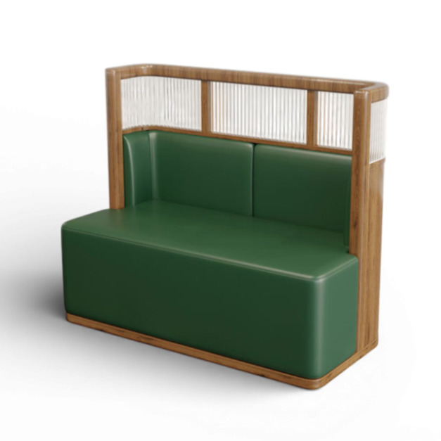 訂製品 蘇活區  工業風長效沙發工業風 復古 皮革卡座沙發｜美式鄉村實木腳設計，餐酒館裝潢首選 DK008