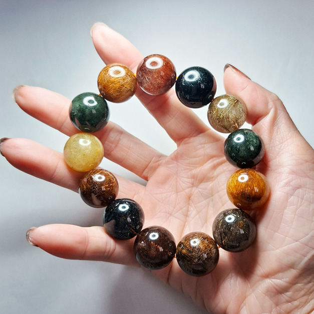 天然水晶 大MM數多寶髮晶手鍊 | 王者氣場 × 極致能量 WB020