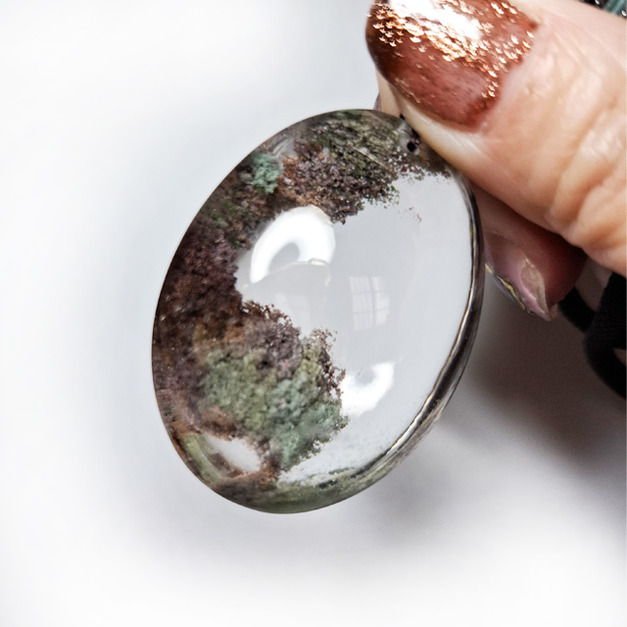 天然水晶 幽靈水晶項鍊 吊墜 共生水晶 異相水晶 小小山景世界 WB021