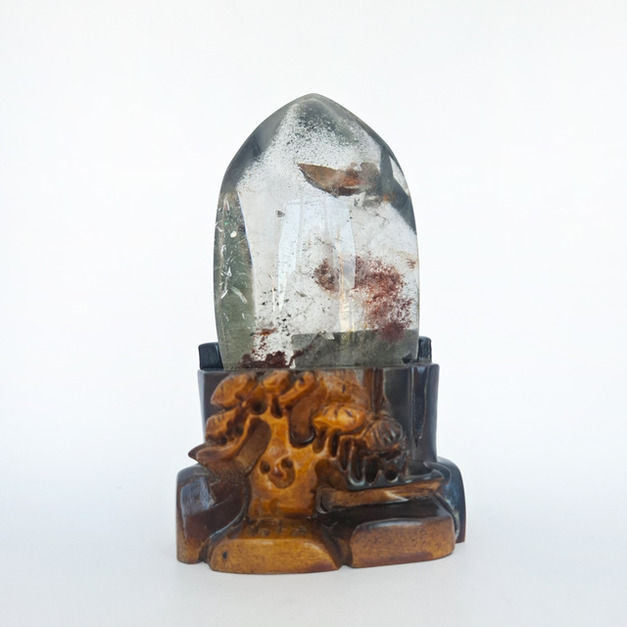 天然水晶 四季幽靈水晶 紅幽靈 綠幽靈 擺件 裝飾品 共生水晶 WB027
