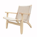 【大師經典】CH25 划槳椅 職人手工繩編休閒沙發椅 SO036｜向 Hans Wegner 致敬、北歐極簡原木單人沙發、V型漂浮美學