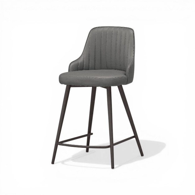 【諾曼 Norman】復古直紋貓抓皮吧檯椅 STT054 (坐高60.5cm)｜中島高腳椅/辦公室高吧椅/餐酒館商空推薦