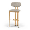 【莫里 Moly】北歐風木紋金屬高吧檯椅 STT056L (坐高76.5cm)｜亞麻布軟墊/商空咖啡廳高腳椅 (雙色可選)_2