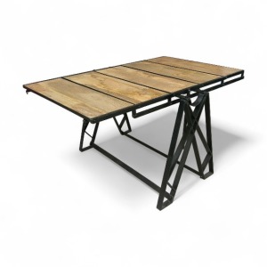 LOFT 工業風 做舊 希特 翻轉餐桌 書架 可當餐桌也可當書架 多功能家具，空間靈活運用  TB038