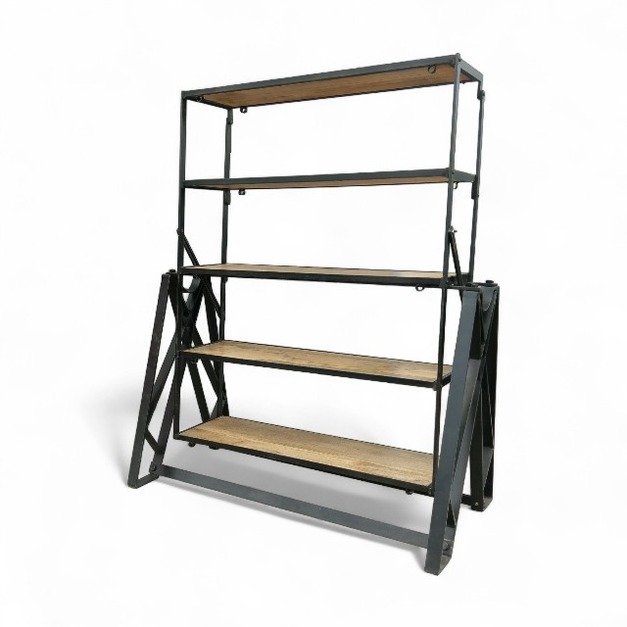 LOFT 工業風 做舊 希特 翻轉餐桌 書架 可當餐桌也可當書架 多功能家具，空間靈活運用  TB038