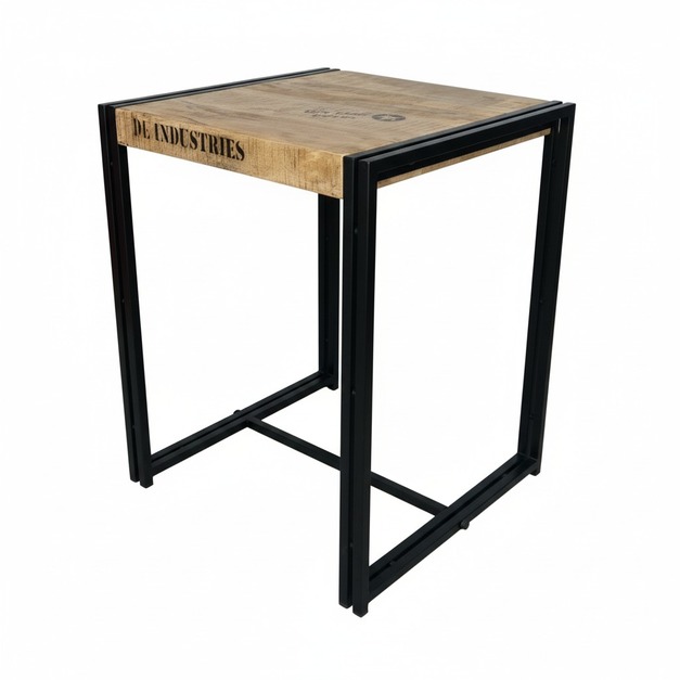 希特 HITTER 工業風鐵木 60 方桌｜芒果木 &times; 黑鐵骨架｜LOFT 餐桌 / 工作桌 TB039