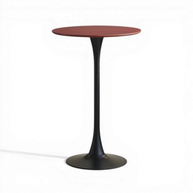 【費雪 Fisher】北歐復古喇叭腳吧檯桌 TBB019 (高104.5cm)｜圓形鬱金香高腳桌/金屬黑腳/咖啡廳商空推薦