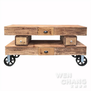 訂製品 LOFT工業風  四抽電視櫃 金屬腳/鑄鐵輪腳 CU030