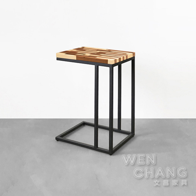 訂製品 工業風 鐵木小邊几 集層材拼花 CU040-C