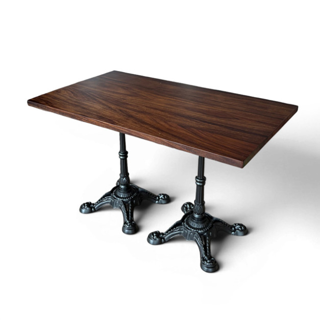 【里昂 Lyon】法式復古實木餐桌 CU115｜南美胡桃木/古典雕花鑄鐵腳/商空咖啡廳訂製桌