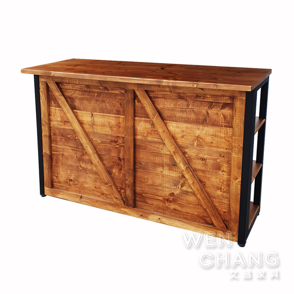 訂製品 LOFT 工業風 穀倉門造型 中島桌 吧檯桌 櫃台 櫃檯  吧台桌 吧桌 可訂製 CU087