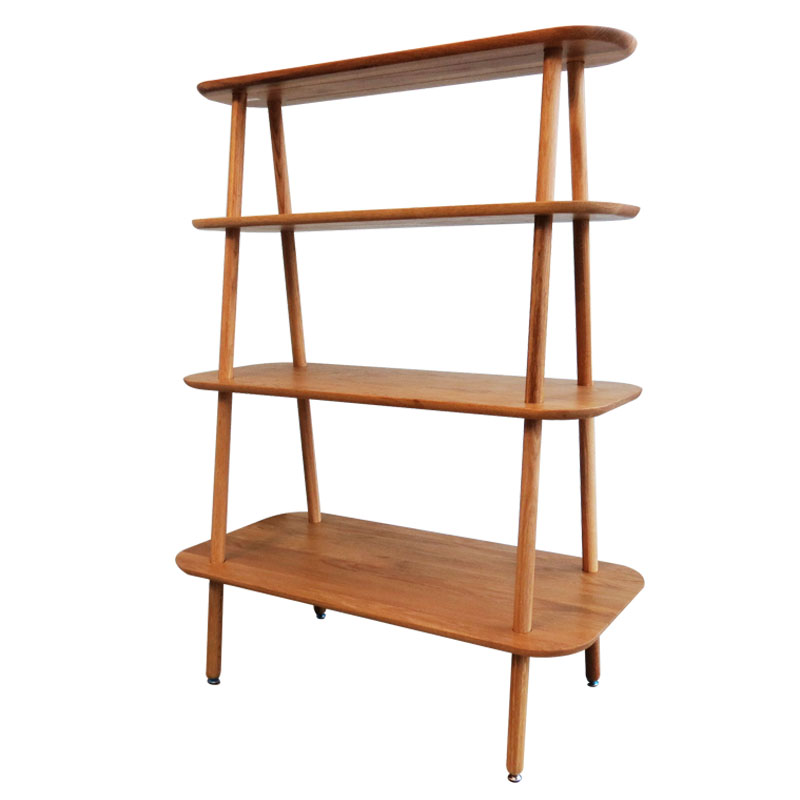 托克白橡木四層層架 CB016｜北歐風原木展示架・實木書架・收納層櫃推薦