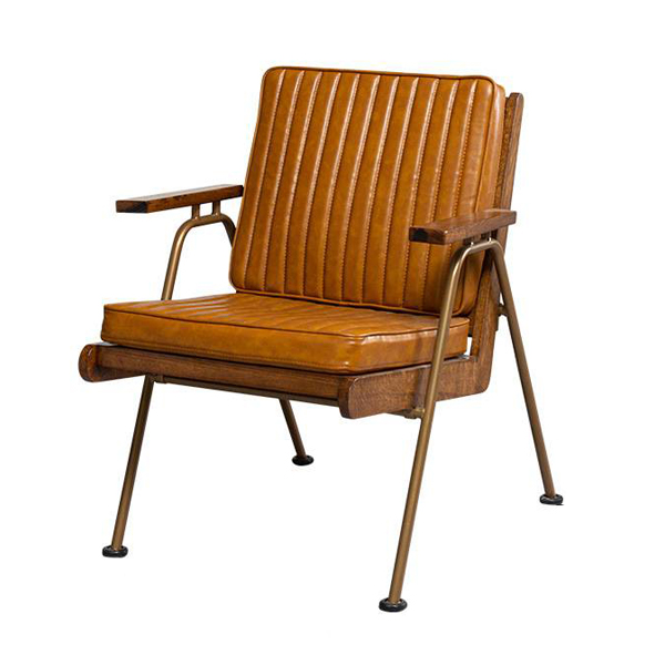 勞倫斯復古沙發 設計師推薦款 條紋皮格沙發 咖啡廳小沙發 單人 SO034-1