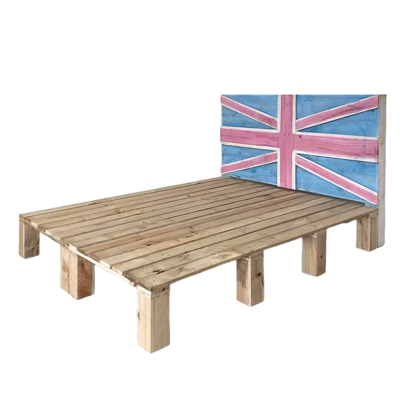 訂製品 工業風 棧板床架 英國米字旗 客製 CU043