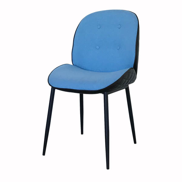 △限量出清△ 波妮雙色 菱格皮革 X 亞麻布｜雙材質設計 餐椅｜居家／咖啡廳／工作室百搭 CH081