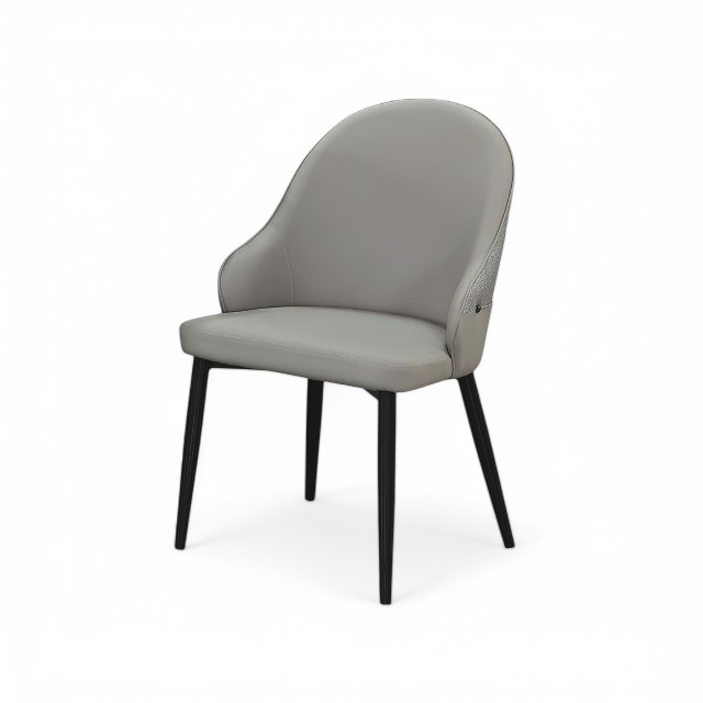 現代 簡約 弧形 菲力 餐椅 棕色 / 灰色｜舒適皮革 高背設計 CHR092