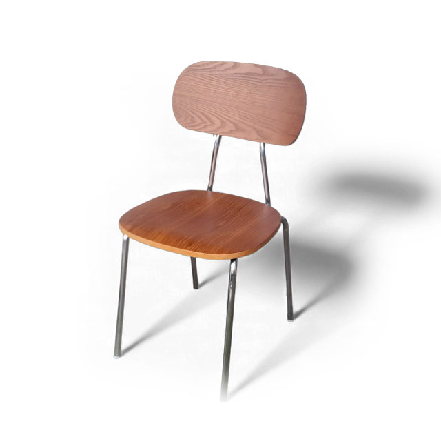 赫本木質學生椅 CH109｜曲木工藝 X 金屬不鏽鋼鐵腳｜咖啡廳、書房、餐廳首選