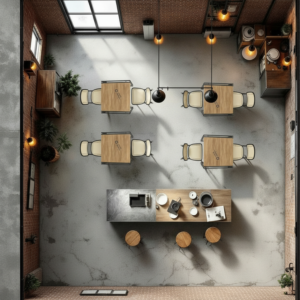 5坪左右小空間搭配4桌剛剛好