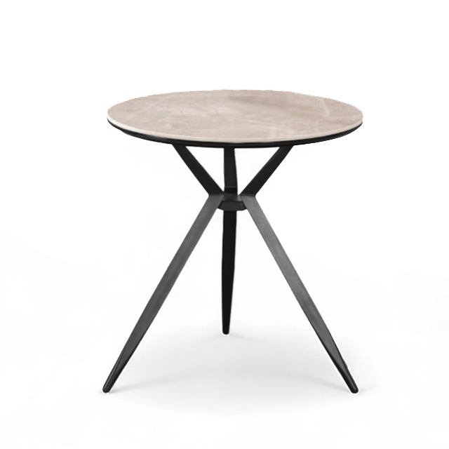 三腳岩板桌｜極簡工業風 × 穩固三腳設計 圓桌 洽談桌 岩板桌 咖啡廳 70圓桌