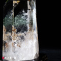 白水晶柱 帶綠幽靈優雅雪景幾乎全淨 | 高17cm | qu268_1